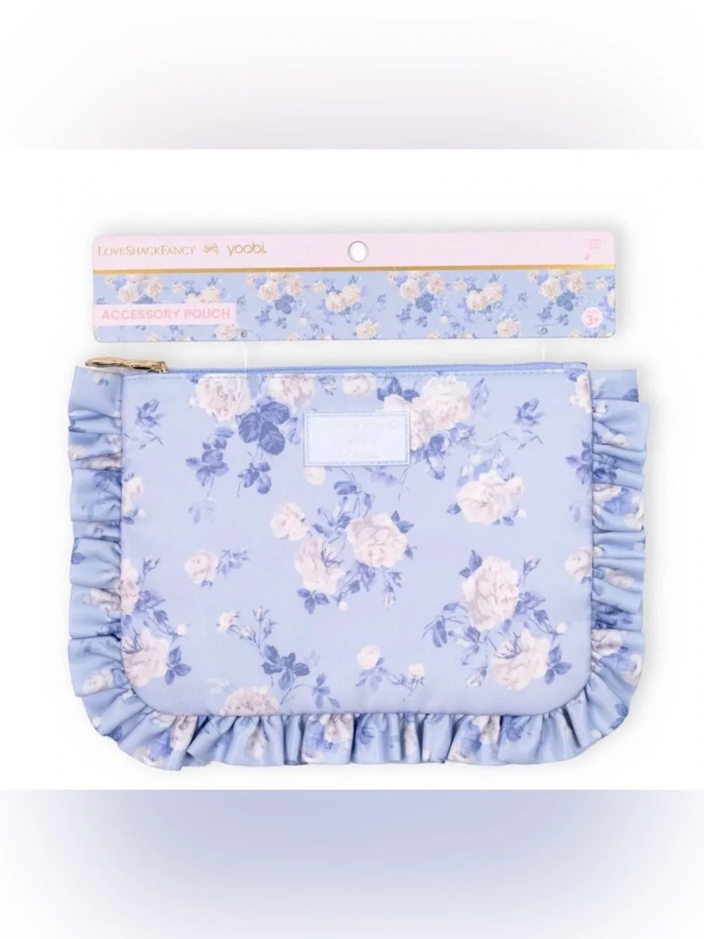 NWT LoveShackFancy x Target - Yoobi Everblooming Rosettes Ruffle Accessory Pouch